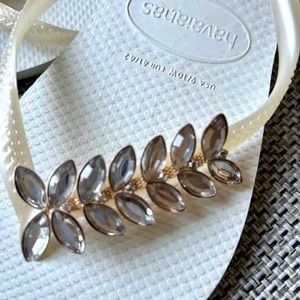 Pearl-White Wedding Flip Flop Sandal